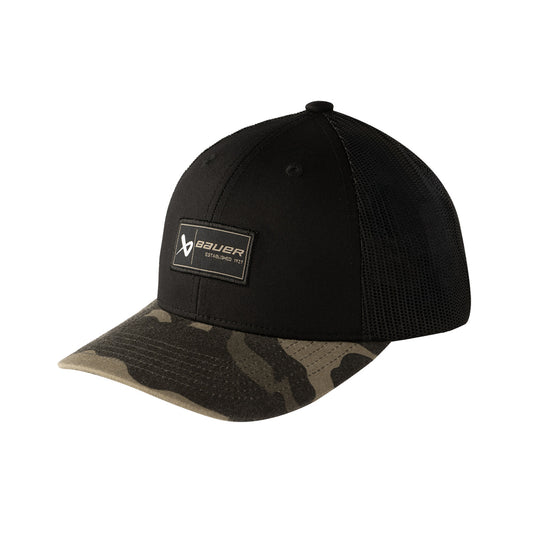 BAUER Curved Brim 2 Tone Camo Snapback Cap - Sr.